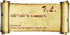 Török Lambert névjegykártya