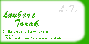 lambert torok business card