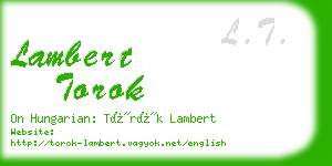 lambert torok business card